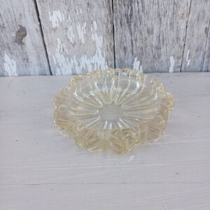 Vintage Pressed Glass Round‎ Small Ashtray/ Trinket Dish Clear